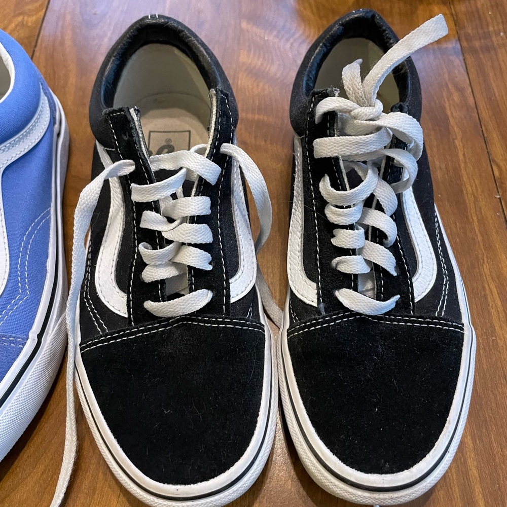 2 pair of Vans (black & blue)